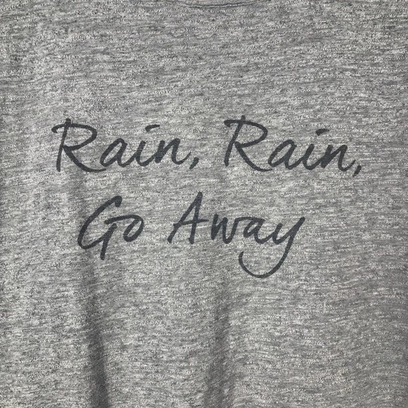 BANANA REPUBLIC Rain Go Away T Shirt Heather Grey Women's Medium - Picture 2 of 8